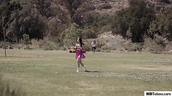 Busty ex cheerleader stalking the new captain - Jane Wilde and Gabbie Carter