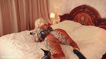 Beautiful hot blonde MILF doing selfies in spandex catsuit - FemDom ignoring video (Arya Grander)