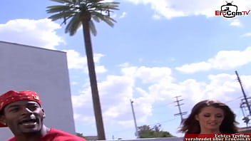 Busty brunette gets a cumshot on her silione tits from the BBC