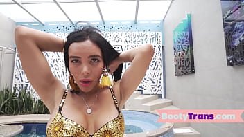 Bootylicious latin ts barebacking bf after teasing ass