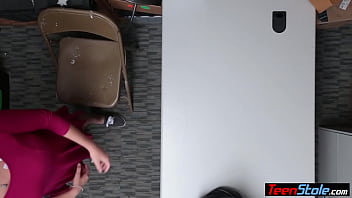 Big boobed latina teen thief Karlee Grey using her hairy cunt to avoid jail