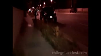 Slutty teen screws amateur cock on university campus