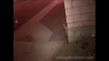 Slutty teen screws amateur cock on university campus
