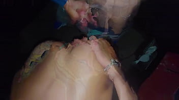 Sarah makes a stranger cum at the adult  theater booth