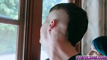 Stepsisters caught their stepbro spying on them while they are having some fun