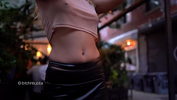 Flashing her boobs in the restaurant