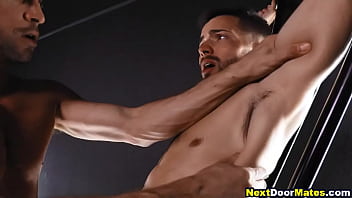 Gay hunks fuck in bdsm dungeon
