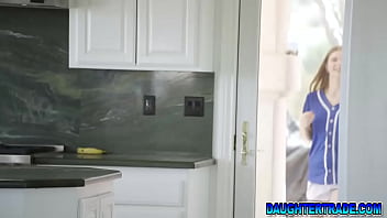 Stepdaughters learning baseball from their stepdads and fucks afterwards