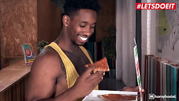 HORNYHOSTEL - (Julia De Lucia, Jesus Reyes) - Busty Pizza Girl Bangs A Big Black Dick Client