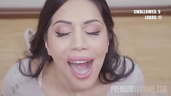 PremiumBukkake - Julia de Lucia swallows 58 huge cumshots