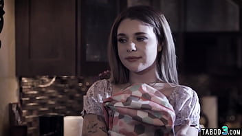 Perv couple lure teen babysitter Gabbie Carter into threesome fuck