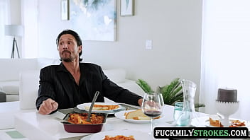 FuckmilyStrokes.com - Tommy is very strict and used to being well-respected, so when he asks Tina to get him a different dr1nk, he instructs Harley to get under the table and secretly service him.