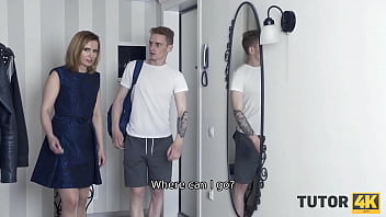 TUTOR4K. Boy XXX tutor using whipped cream and his erect penis