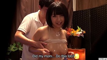 First time massage for naive busty Japanese teen