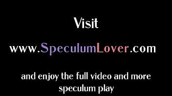 Speculum babe fisting her asshole and pussy outdoors