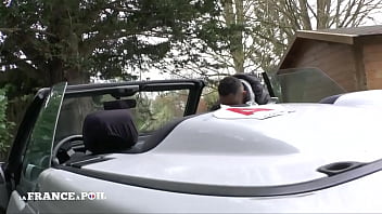 Big titted mature gangbanged and jizzed outdoor