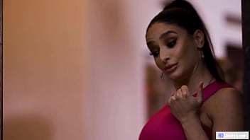 Busty babysitter miss the door, ends up on a lesbian cougar'_s couch - Sheena Ryder, Eliza Eves