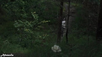 My Slutty Girlfriend Walks in the Park Naked and Jerks My Dick