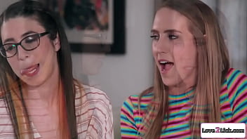 Petite lesbian is asslicked by a blonde