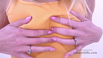 Sweet babe loves to push cock deepthroat in studio