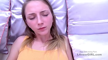 Sweet babe loves to push cock deepthroat in studio