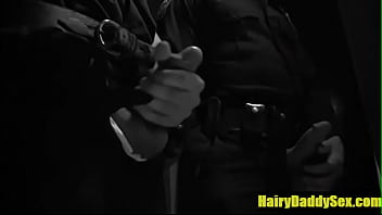 Jacking off with 2 horny cops- Hairy Sex.com
