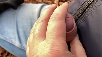 Quick, nervous fuck out in nature while hiding from cars.