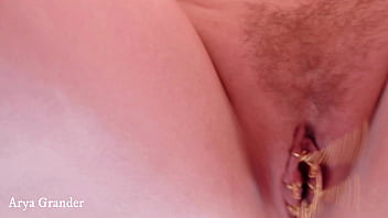 PVC and pussy tease, pierced pussy with hoops piercing and chains and vinyl clothes Arya Grander