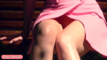 A Not Planned Date. Jeny Smith walking with stranger with mini skirt and no panties