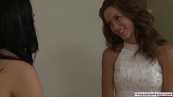 A busty milf fingering small tits friend