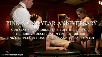 Nine slaves anal fucking with guests