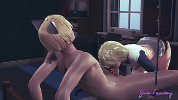 Yaoi Femboy Osuke -  Could this blonde femboy ride like a horse? - 3D anime manga