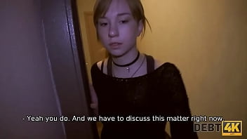 DEBT4k. Girl likes expensive gadgets that she works off by copulation