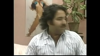 Brunette sexploitress with big natural knockers Christy Canyon prefers when three well hung studs try to satisfy her voracious sexual appetite