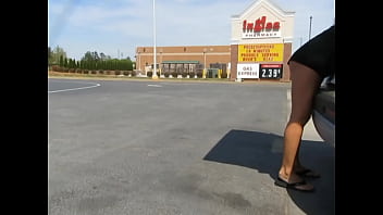 Trina Flashing with No Panties at a Public Car Wash