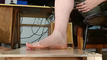 Erotic male bare footjob and cum controlling HD