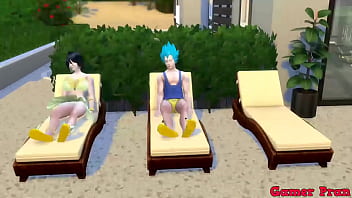 Anime Porn Cap6 Vegeta tomando el sol y Mikasa y misa le dice para hacer un trio el acepta le dicen follame principe saiyayin
