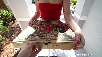 The Pizza delivery girl was hungry for a couple things!