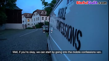 Pulled euro sucks priest in confessional van