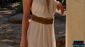 Arab model with a big round ass Fatima Kojima strips naked for Playboy