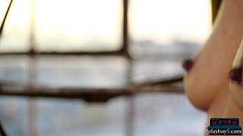 Arab model with a big round ass Fatima Kojima strips naked for Playboy