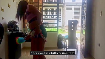 TS Angelique - Watch me doing housework and how I get my ladydick out of my sweatpants during the break and play with it.