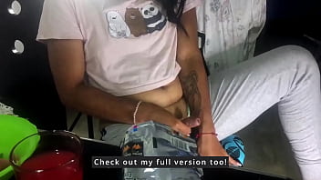 TS Angelique - Watch me doing housework and how I get my ladydick out of my sweatpants during the break and play with it.