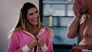 Naughty big tits MILF August Ames sucking hard dick and fucked so hard in tight pussy