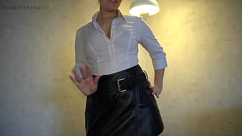 beauty in leather skirt does footjob with ankle boots - he is rips pantyhose and cums on her boots, projectfundiary