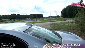 Outdoor amateur Sex am BMW mit deutscher dü_nner schlampe
