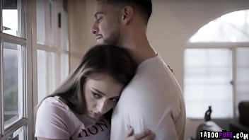 Pervy stepbrother kissing stepsister Gia and groping her breasts