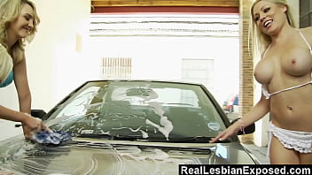 Wild Big Tit Lesbian Sex In A Car Wash