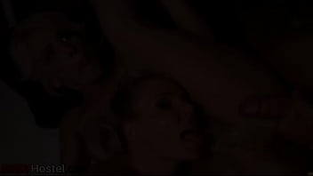 Grateful hostel babes riding army guy in trio