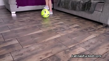 Sporty Latina pussy rides casting cock on top
